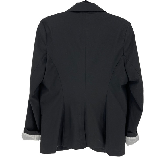 Mossimo Black One Button Striped Sleeve Blazer M - Picture 7 of 9
